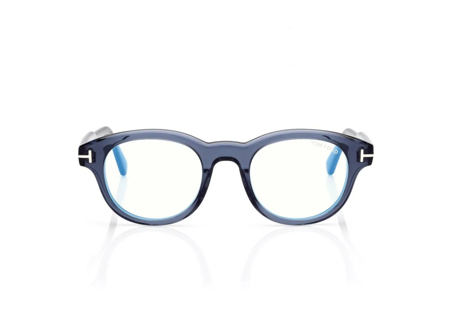 Round Blue Block Optik Çerçeve